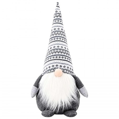 Stående julenissefigur - grå, 45 cm