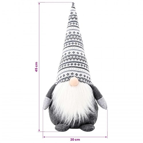 Stående julenissefigur - grå, 45 cm