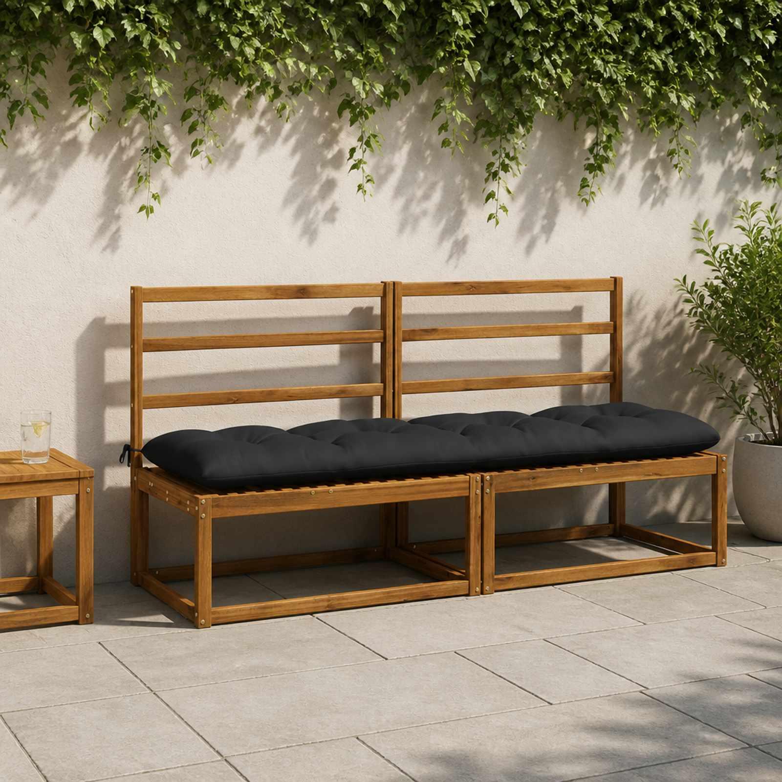 vidaXL Bænkpude VIANEN 100% polyester Mørk blå 200 x 50 x 12 cm