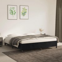 Sengeramme i sort fløjl 180 x 200 cm (OUTLET A)