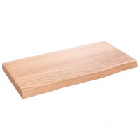 Væghylde i massivt egetræ 40 x 20 x 2 cm - lysebrun (OUTLET A)