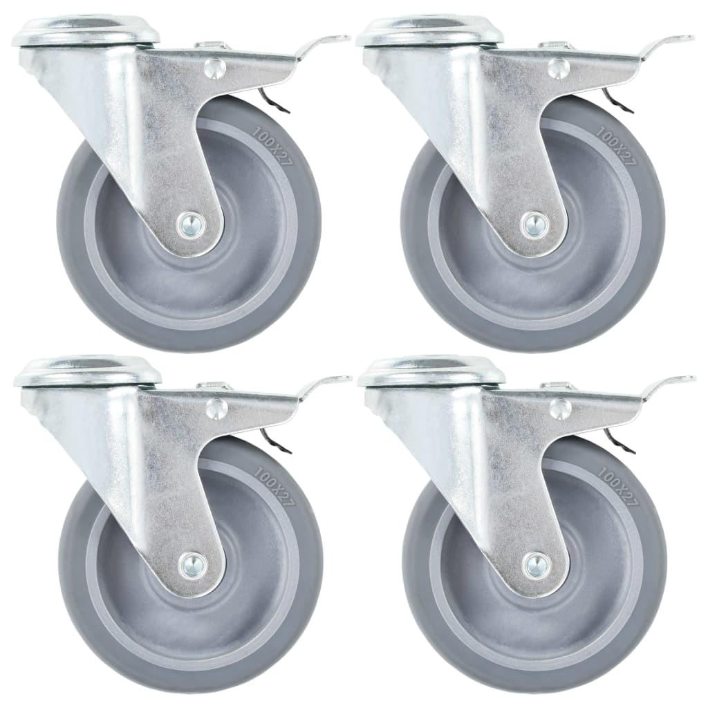 Drejehjul med bolthul 8 stk. 100 mm