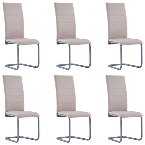 Spisebordsstole med cantilever 6 stk. kunstlæder cappuccino