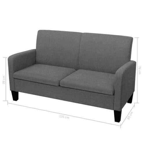Sofasæt i 2 dele mørkegrå stof