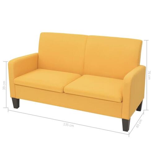 2 personers sofa stof gul