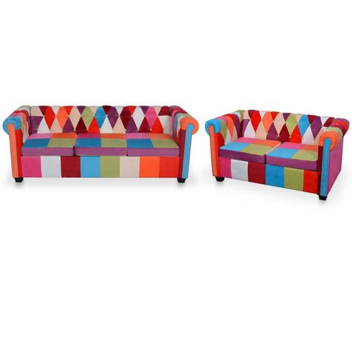 Chesterfield 2 personers sofa stof