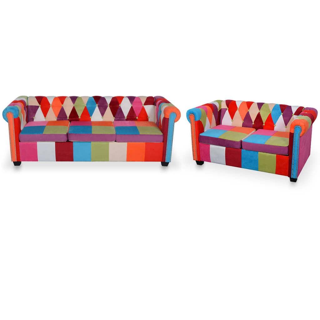 Chesterfield 2 personers sofa stof