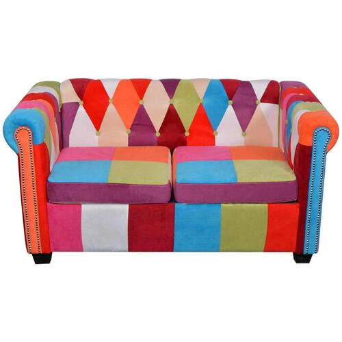 Chesterfield 2 personers sofa stof