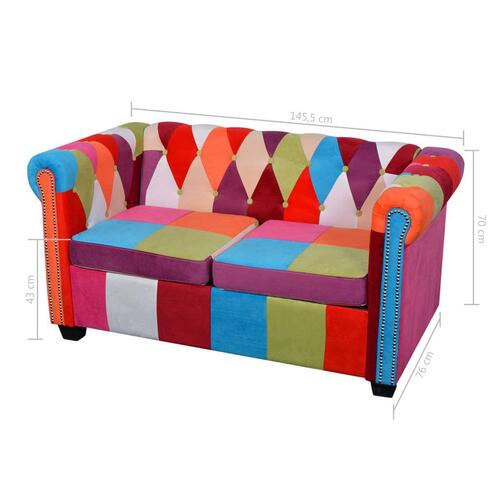 Chesterfield 2 personers sofa stof