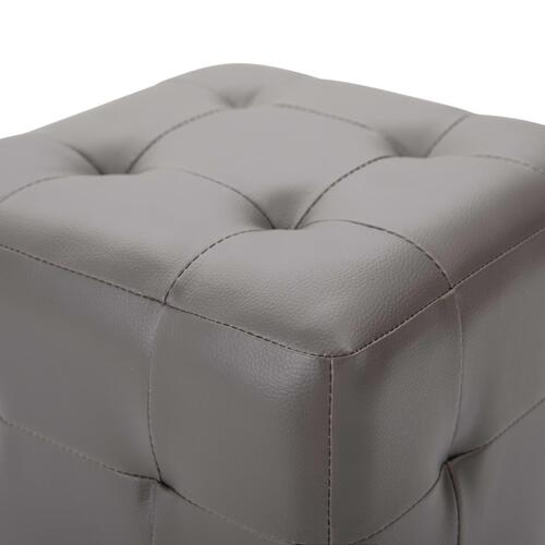 Puf 2 stk. 30 x 30 x 30 cm grå kunstlæder