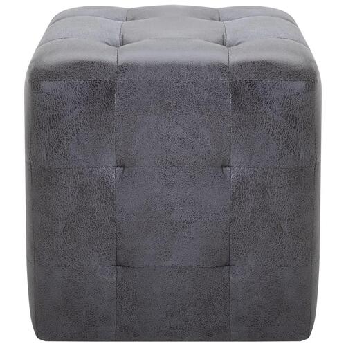 Puf 2 stk. 30 x 30 x 30 cm imiteret ruskind