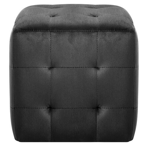 Puf 2 stk. 30 x 30 x 30 cm fløjlsstof sort