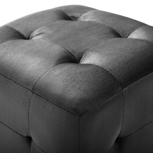 Puf 2 stk. 30 x 30 x 30 cm fløjlsstof sort