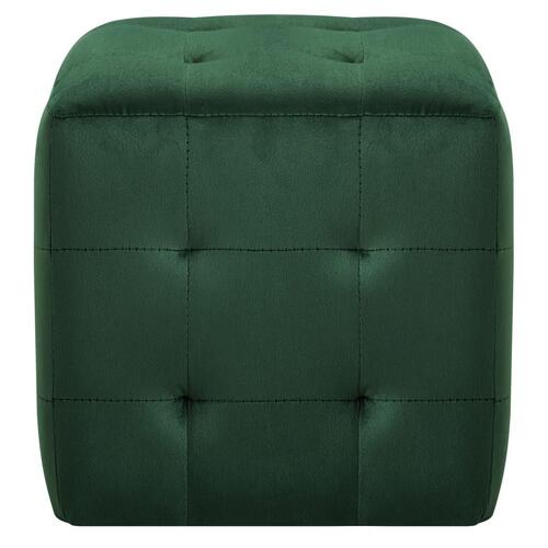 Puf 2 stk. 30 x 30 x 30 cm fløjlsstof grøn