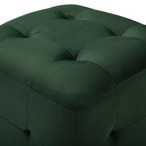Puf 2 stk. 30 x 30 x 30 cm fløjlsstof grøn