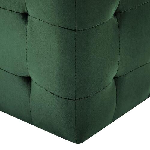 Puf 2 stk. 30 x 30 x 30 cm fløjlsstof grøn