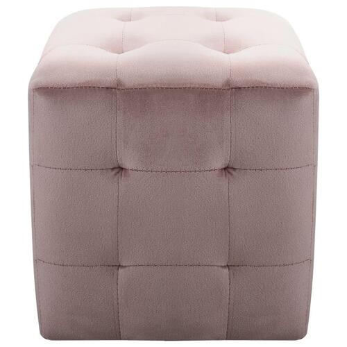 Puf 2 stk. 30 x 30 x 30 cm fløjlsstof pink