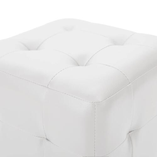 Puf 2 stk. 30 x 30 x 30 cm kunstlæder hvid
