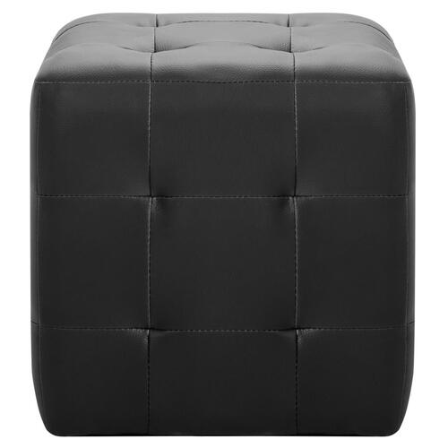 Puf 2 stk. 30 x 30 x 30 cm kunstlæder sort
