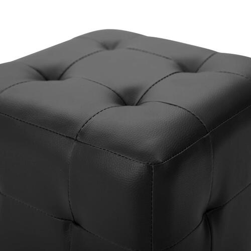 Puf 2 stk. 30 x 30 x 30 cm kunstlæder sort