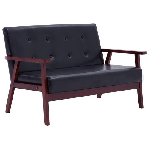 2 personers sofa kunstlæder sort