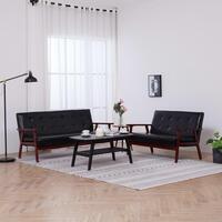 2 personers sofa kunstlæder sort