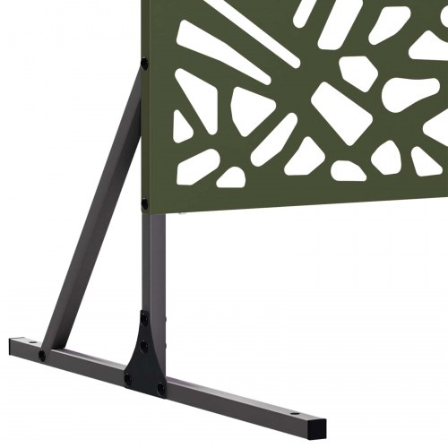 Privatlivsskærm i stål 100 x 50 x 180 cm - olivengrøn