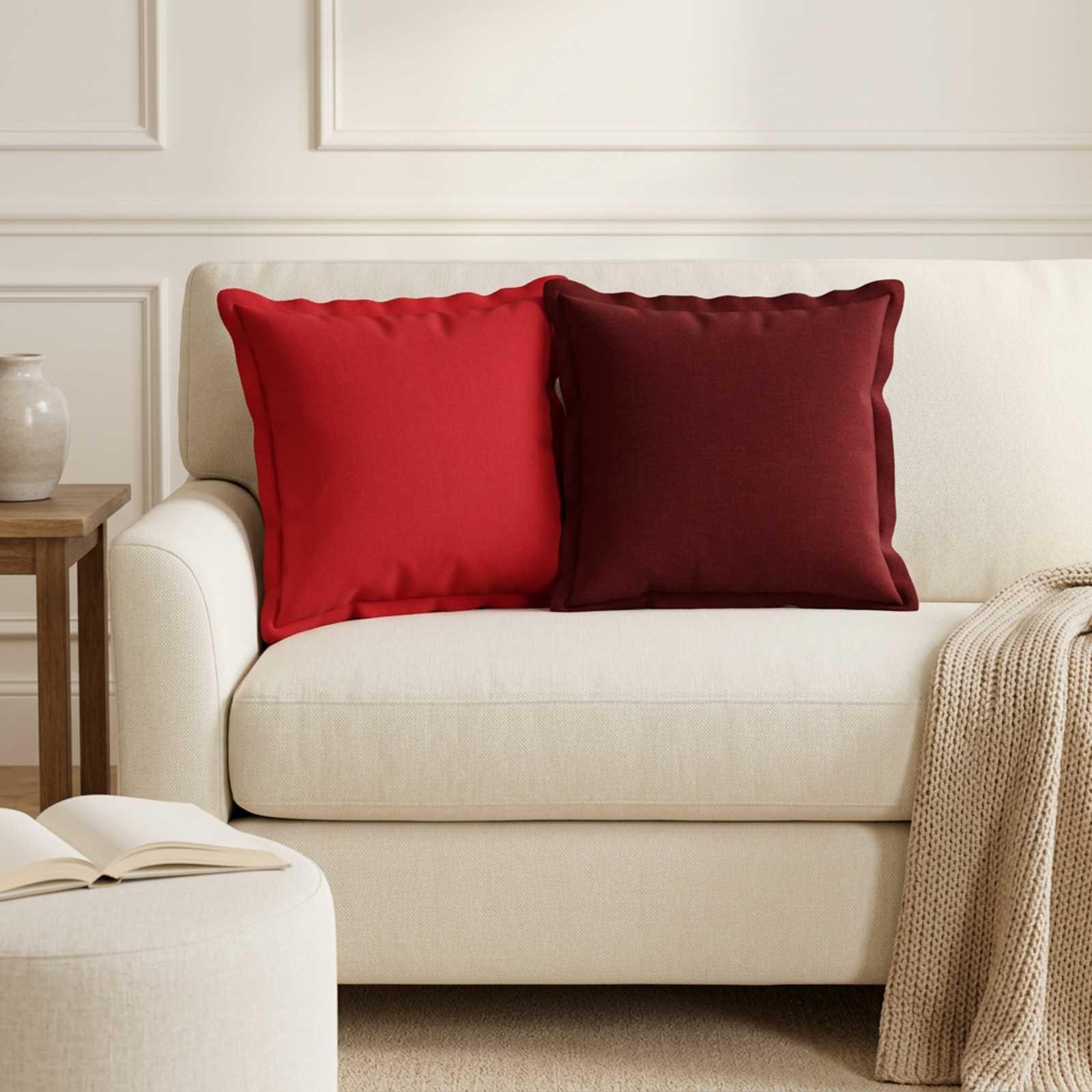 vidaXL Pude 12 stk. HOUTEN Rød 40 x 40 cm Faux Linned