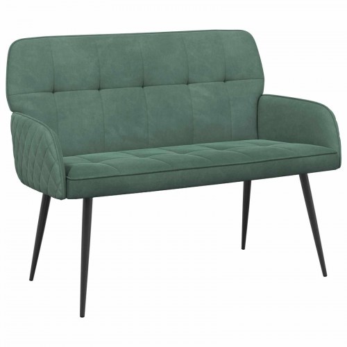 2-personers sofa i fløjl med metalben - havgrøn