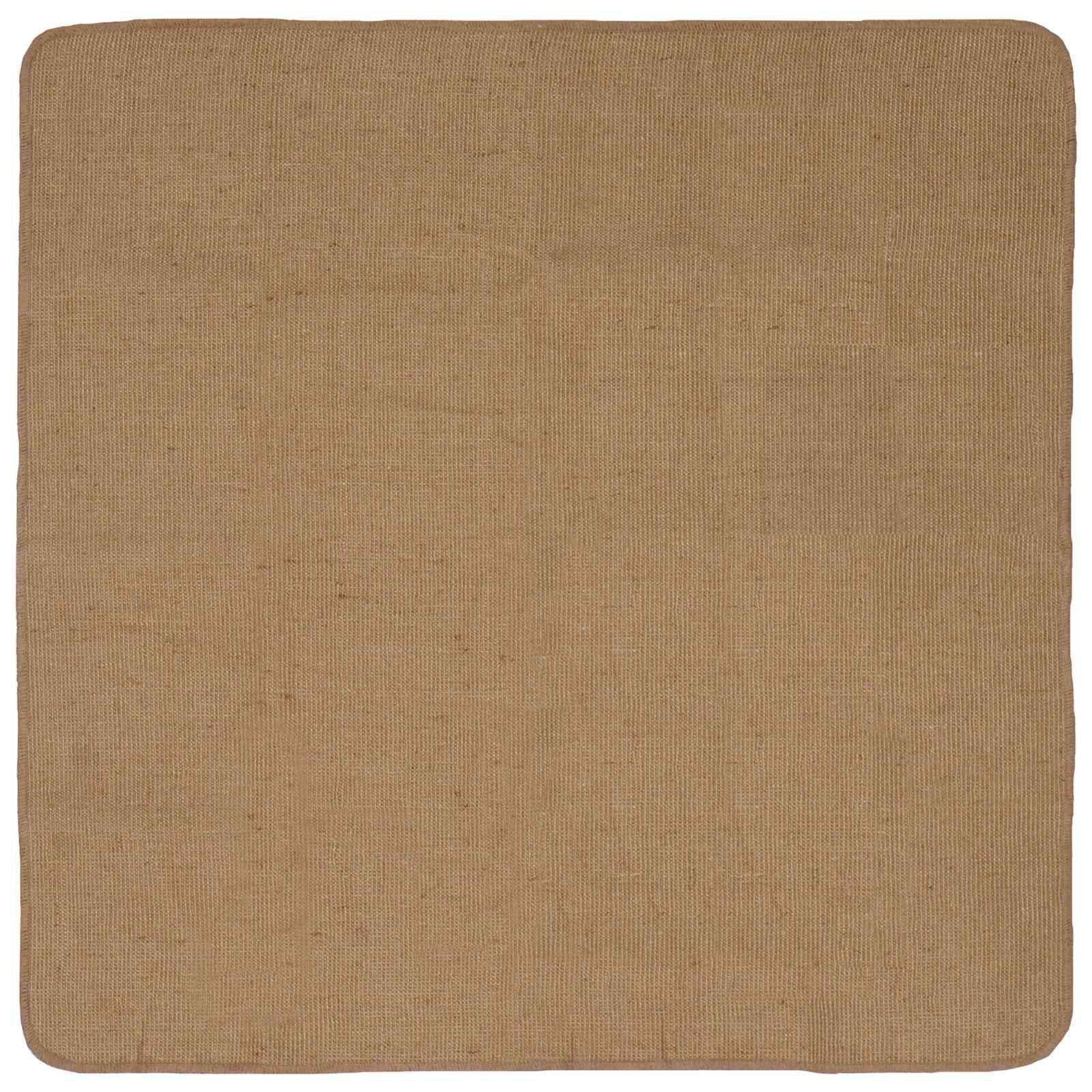 Gulvtæppe i jute 160 x 160 cm - lys brun