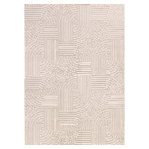 Kortluvet tæppe SAHARA 3D Design - beige, rektangulært