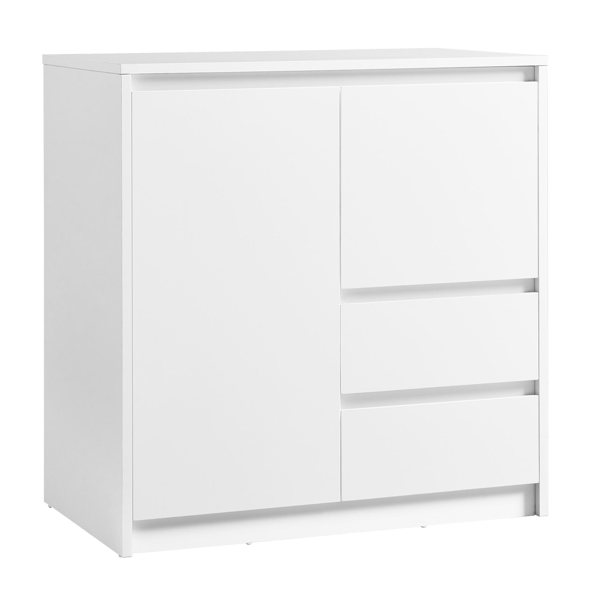 Skænk med 3 låger og 2 skuffer - Cloud White/Concrete Grey