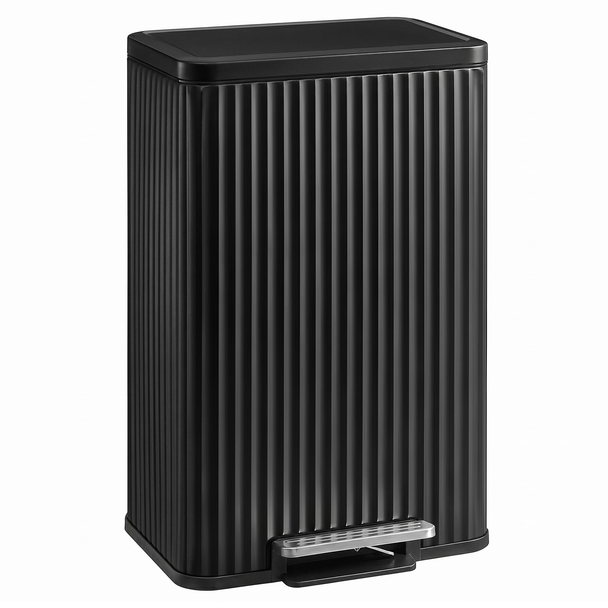 Pedalspand 50 l i stål med soft-close låg - sort