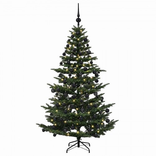 Kunstigt juletræ med kugler og 300 LED - 240 cm