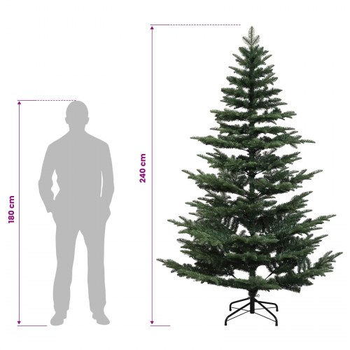 Kunstigt juletræ med kugler og 300 LED - 240 cm