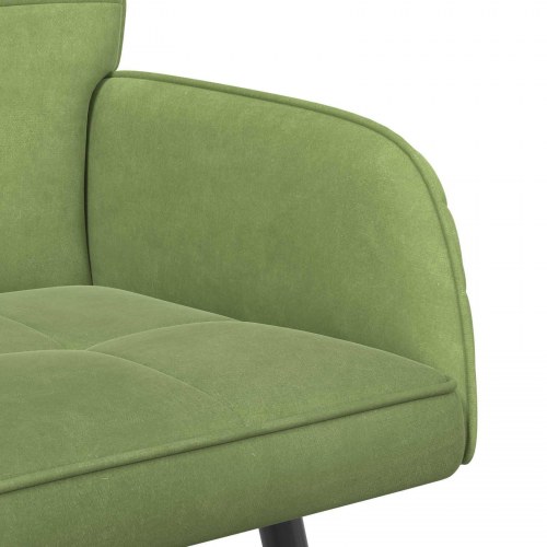2-personers sofa i fløjl med metalben - lys grøn