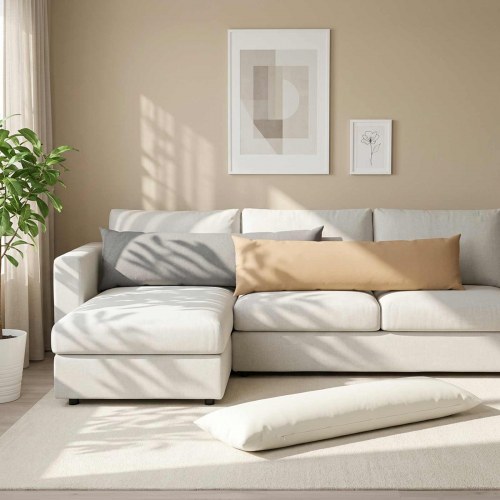 Pyntepuder HEERLEN 2 stk. - cremefarvet 40 x 145 cm