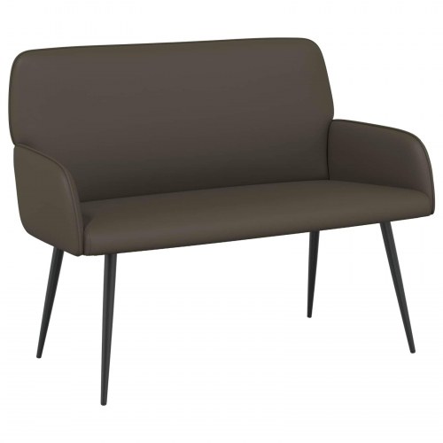 2-personers sofa i gråt kunstlæder med metalben