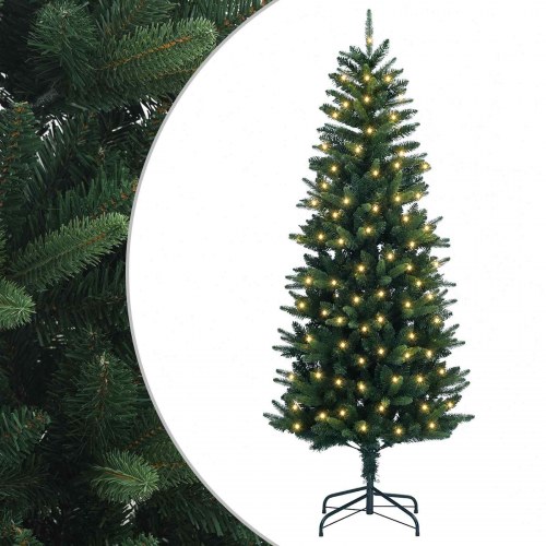 Kunstigt juletræ med hængslede grene 180 cm - 300 LED varm hvid