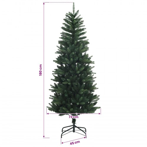 Kunstigt juletræ med hængslede grene 180 cm - 300 LED varm hvid