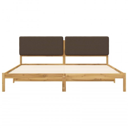Sengestel med polstret hovedgavl 180 x 200 cm - hvidvasket/taupe