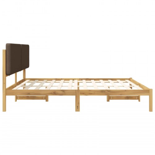 Sengestel med polstret hovedgavl 180 x 200 cm - hvidvasket/taupe