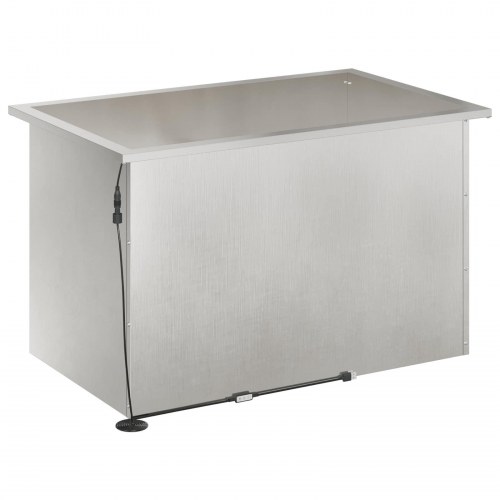 Plantekasse med LED i rustfrit stål - sølv 50 x 80 x 48 cm