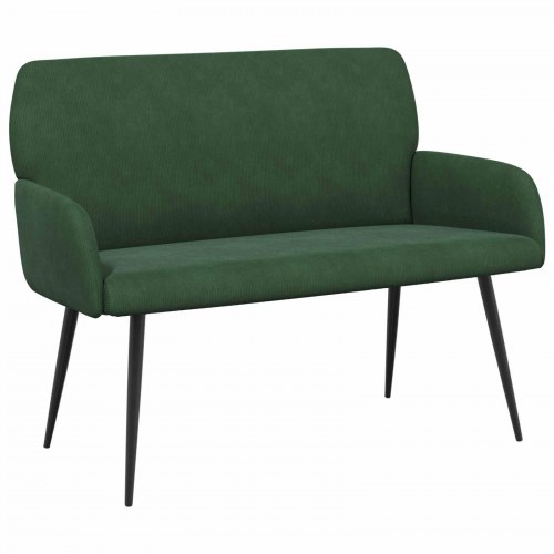 2-personers sofa i velourstof med metalben - mørkegrøn