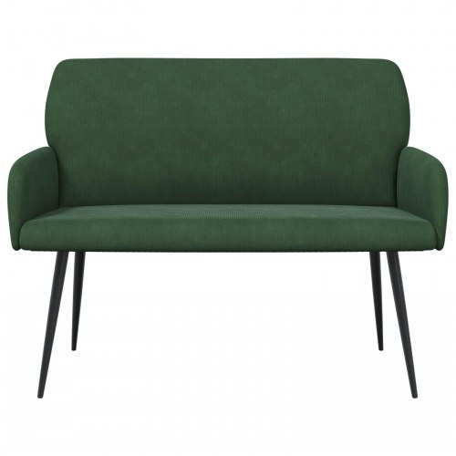 2-personers sofa i velourstof med metalben - mørkegrøn