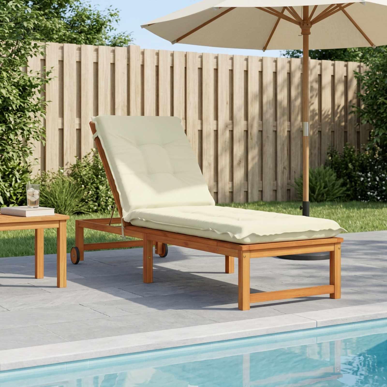 Solsengspude GEMERT - cremefarvet 190 x 60 x 9 cm
