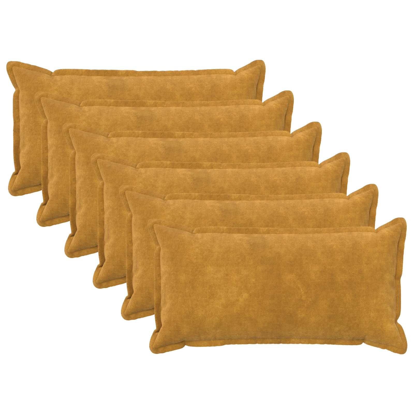 vidaXL Pude 6 stk. HOUTEN Gul 40 x 70 cm Mikrofiber Fleece