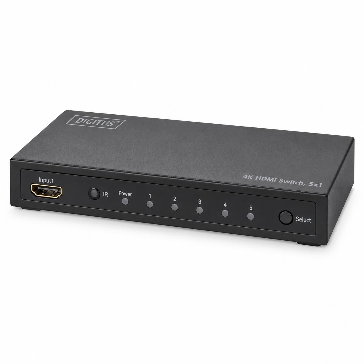 Digitus DS-49304 HDMI-switch 5x1 - 4K 30 Hz med fjernbetjening