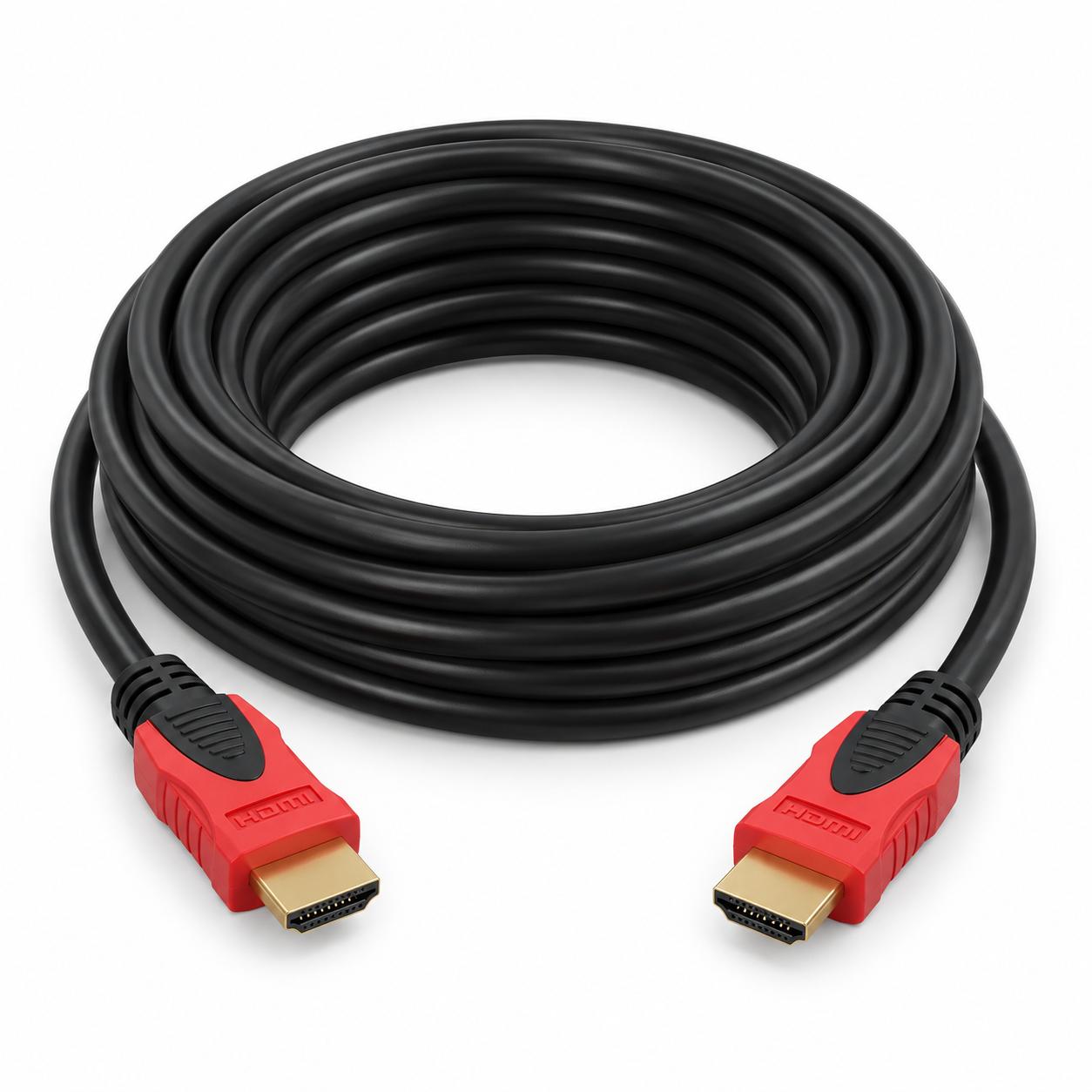4World 06100 HDMI-kabel 10 m - sort med røde stik
