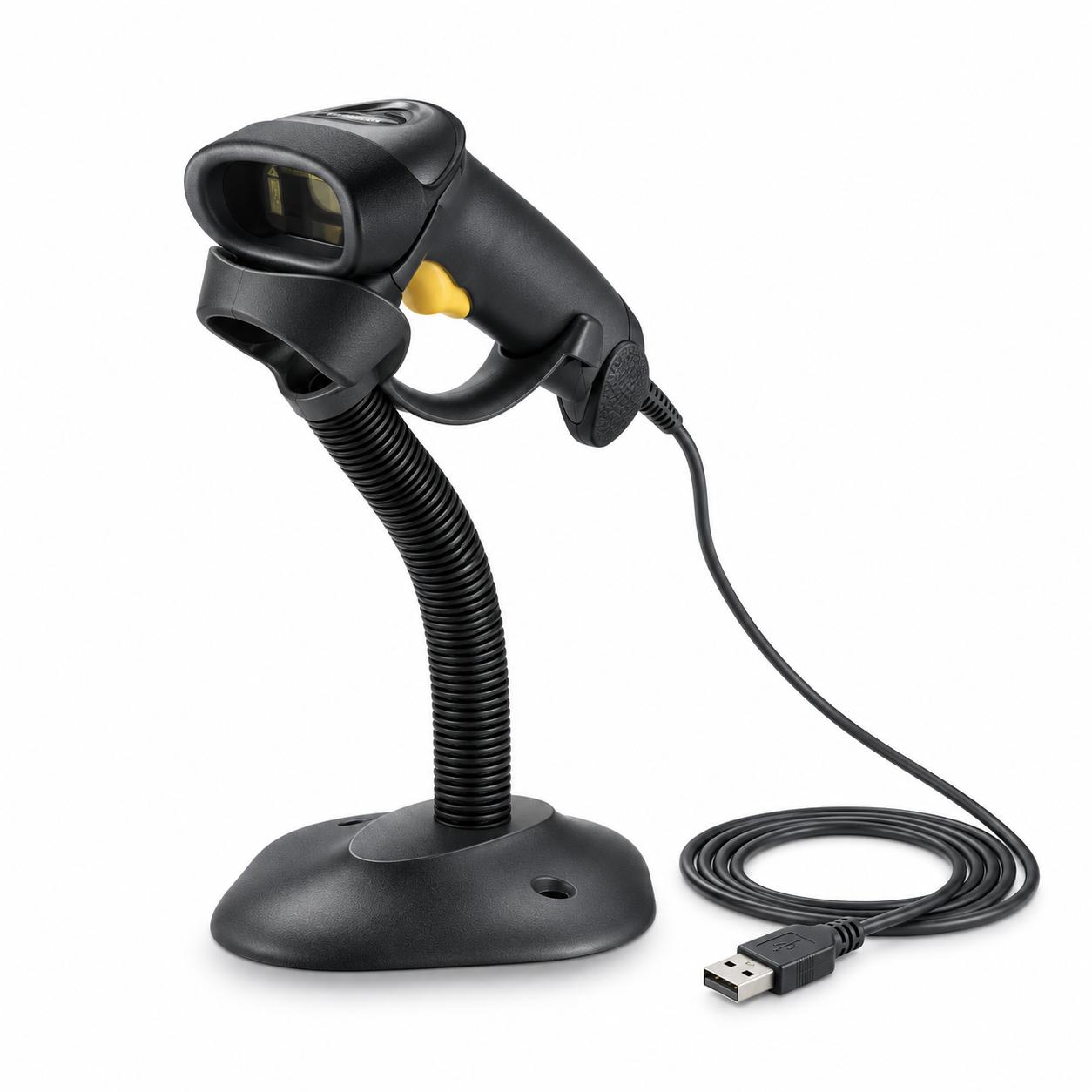 Symbol LS2208 USB-stregkodescanner med stander - sort